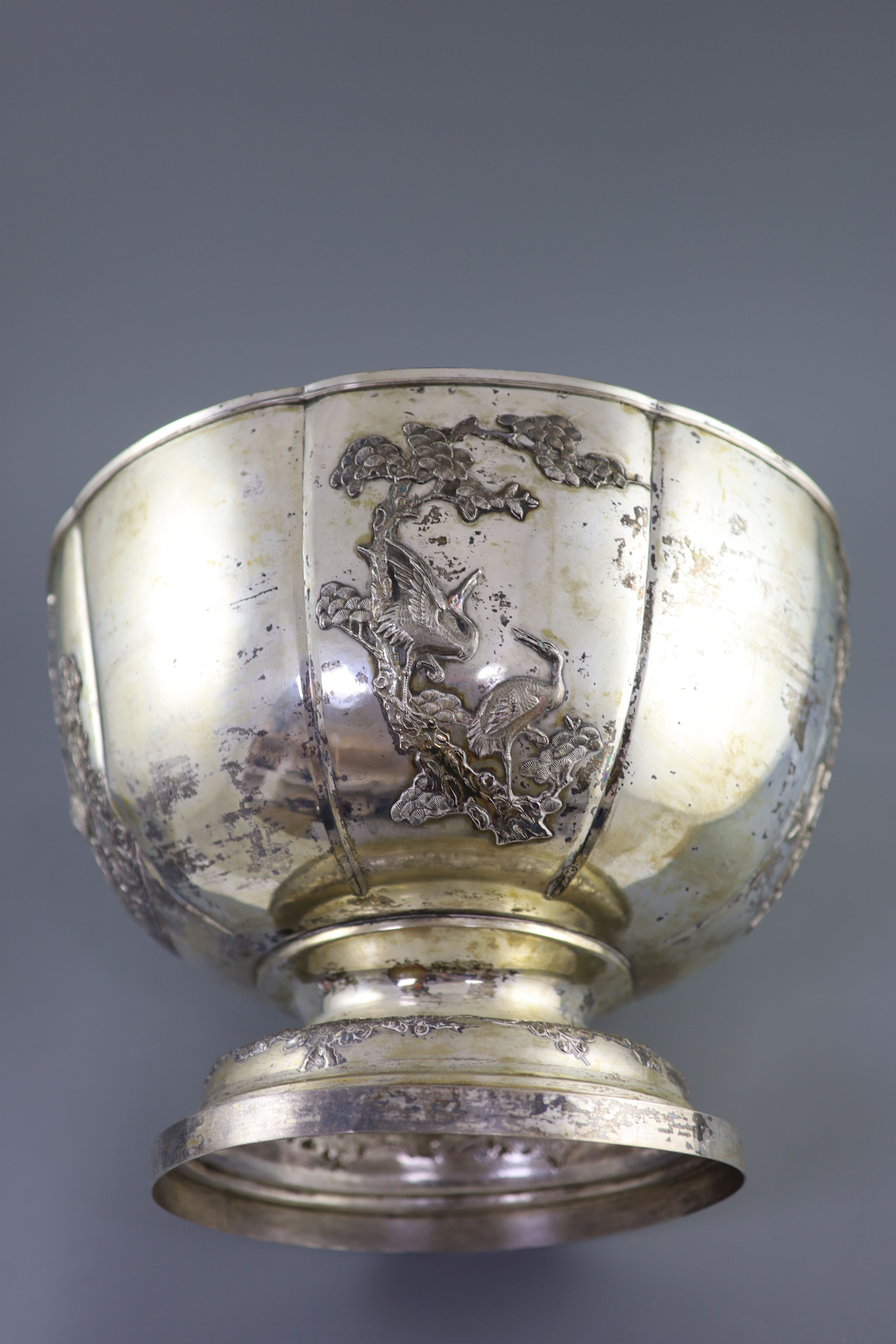 A large early 20th century Chinese Export silver punch bowl by Wing On & Co, Shanghai